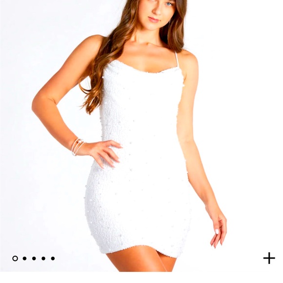 Windsor Dresses & Skirts - Stunning white pearl embellished dress size L